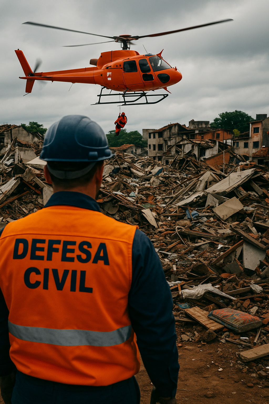 Escola de defesa civil desastre alagamento aeronave